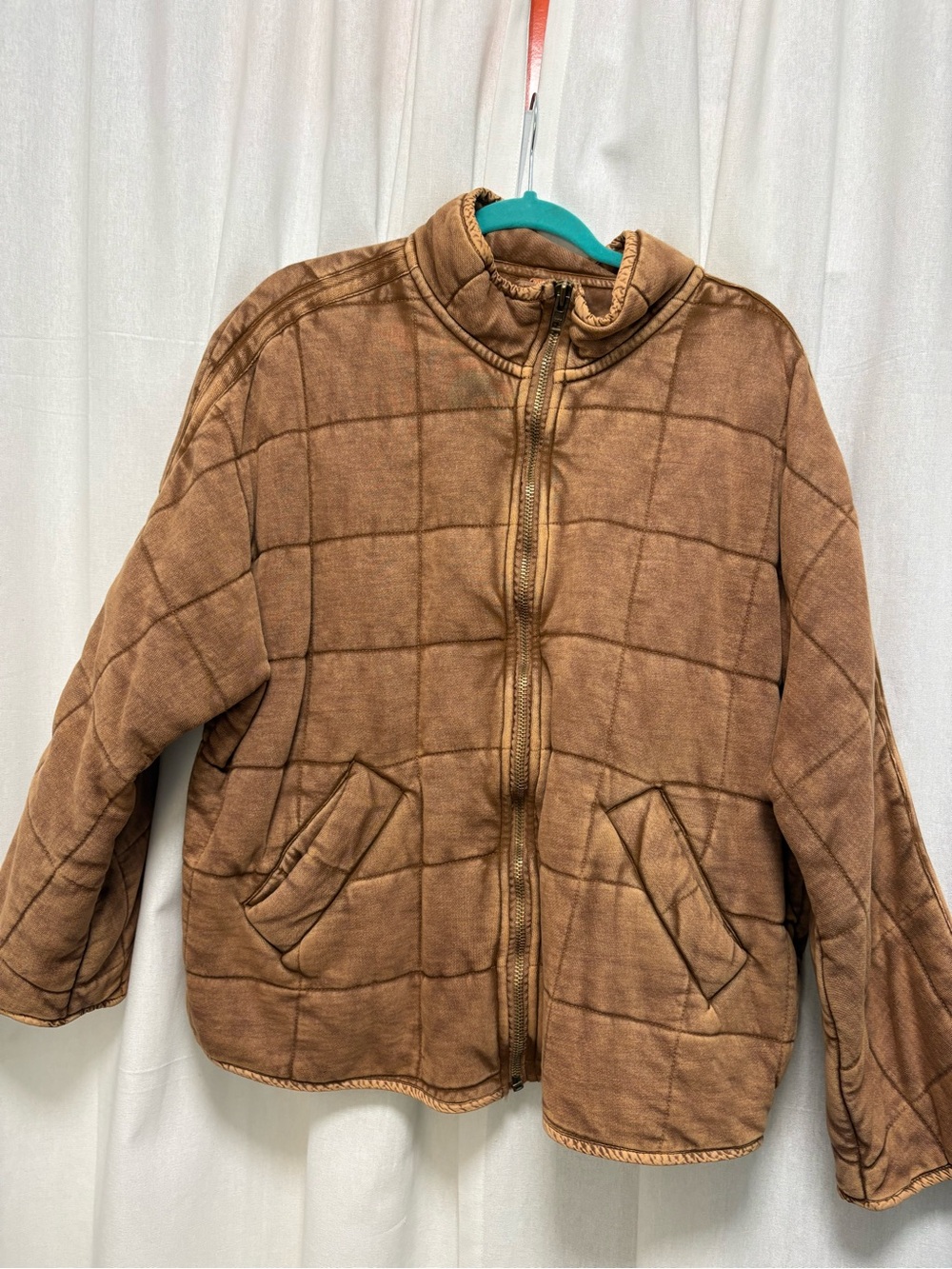 Free People Brown Quilted Utility Jacket